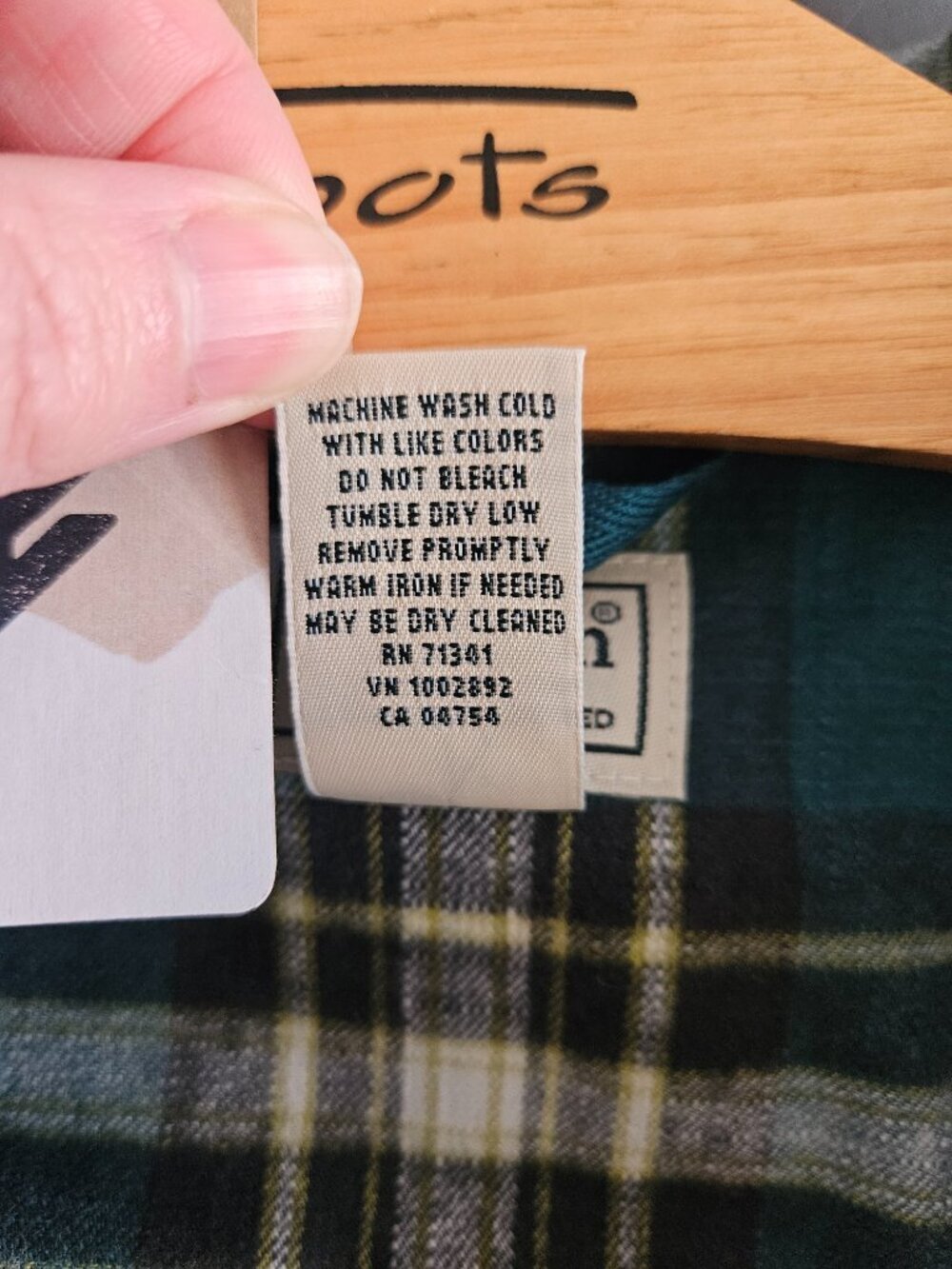 L.L. Bean Teal Snap Buttons Plaid Flannel Large Shirt - Picture 8 of 8